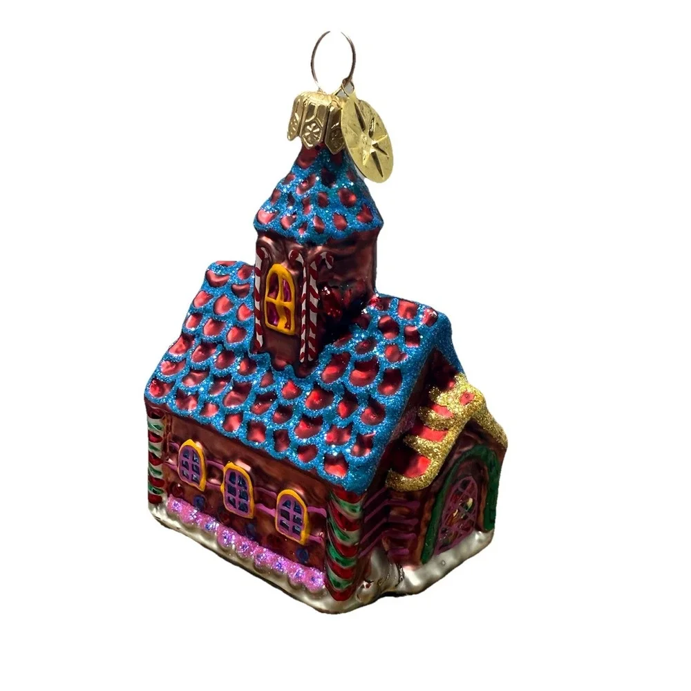 1999 Christopher Radko Candyland Corner Building Ornament Mercury Glass‎